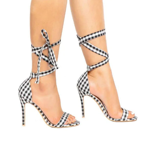 European Style Open-Toe High Heels with Bow Design