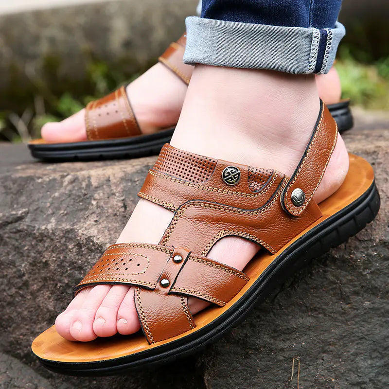 Men's Leather Beach Sandals for Men