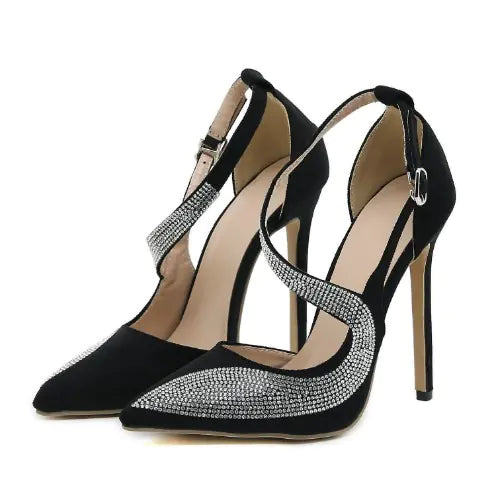 Rhinestone High Heels - Super High Fashion Footwear