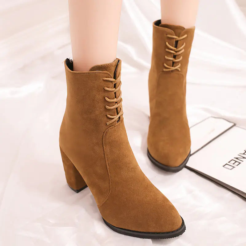 Martin Boots, Mid-Calf Boots, Chunky Heeled Short Boots