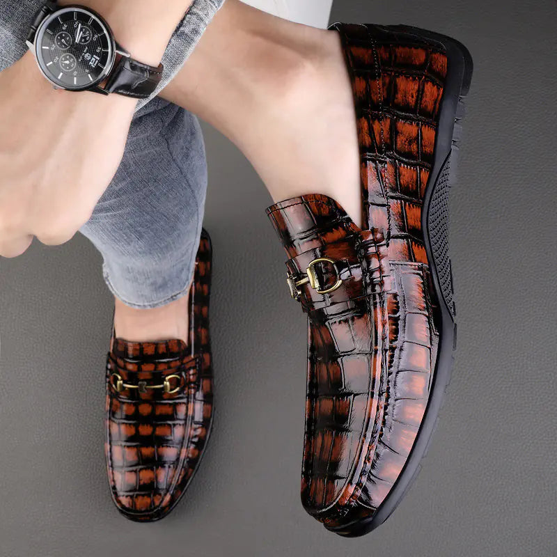 Men's Business Casual Shoes with Foot Pedal Design