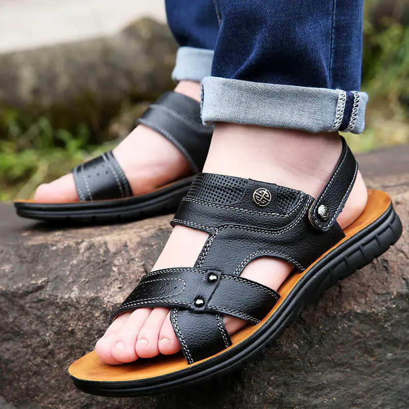 Men's Leather Beach Sandals for Men