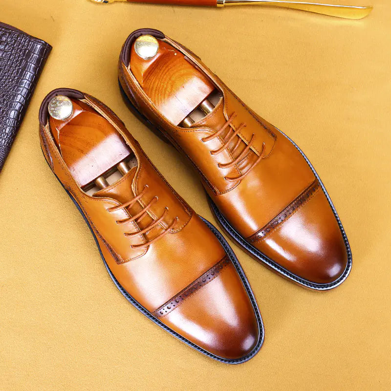 Men's Leather Business Shoes - British Style