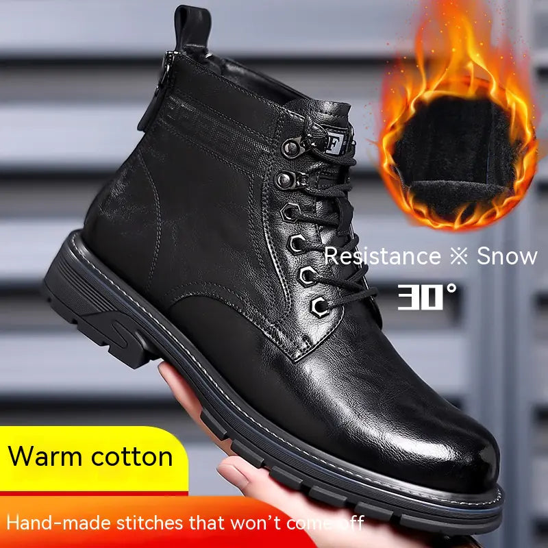 Men's Vintage Fleece-lined Leather Outdoor Boots