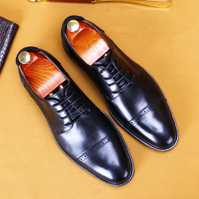 Men's Leather Business Shoes - British Style