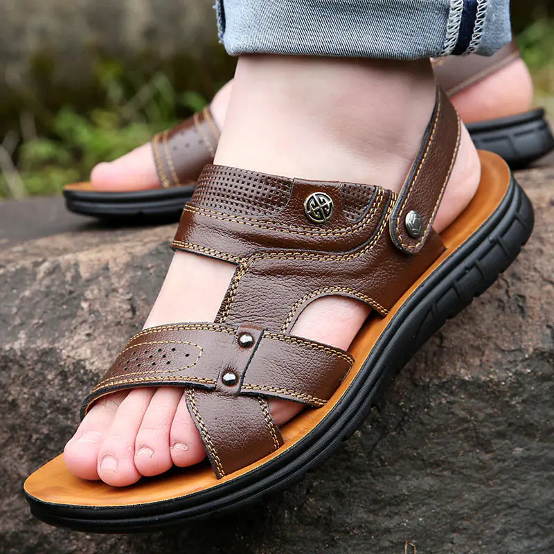 Men's Leather Beach Sandals for Men