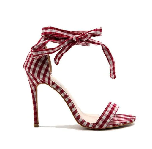 European Style Open-Toe High Heels with Bow Design