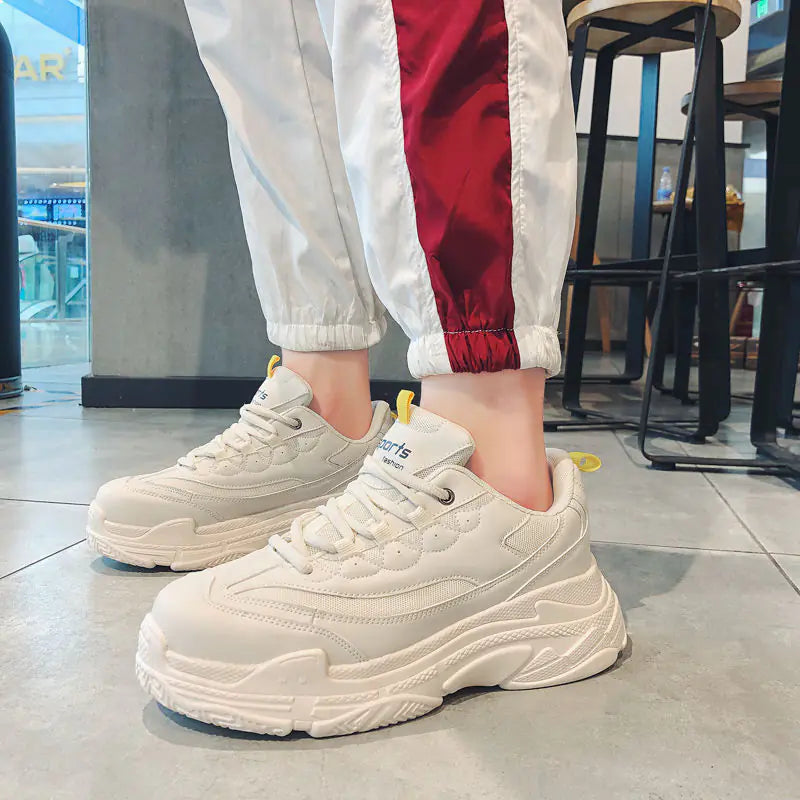 Daddy Shoes Men's All-match Increased White Sneakers