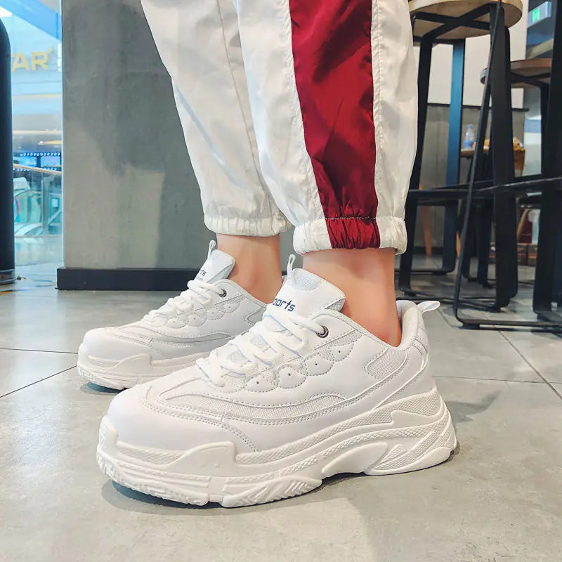 Daddy Shoes Men's All-match Increased White Sneakers